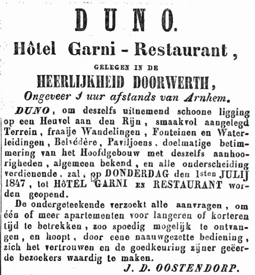 Hotel op de Duno 1847 Doorwerth