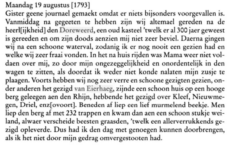 Van Eck bezoekt de Duno in 1793, Doorwerth