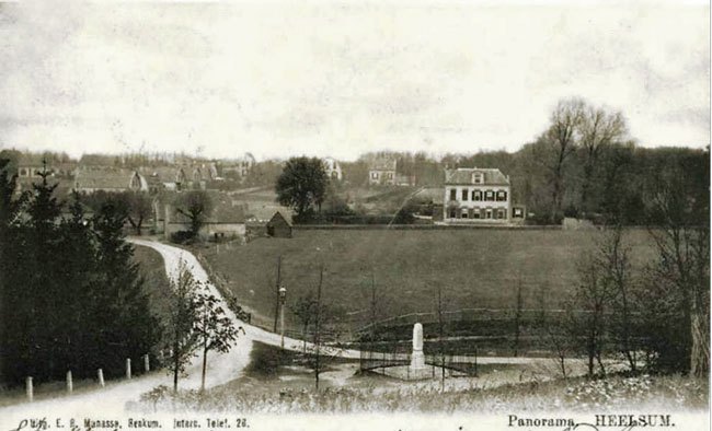 Huis Heelsum vanaf de kerk rond 1904