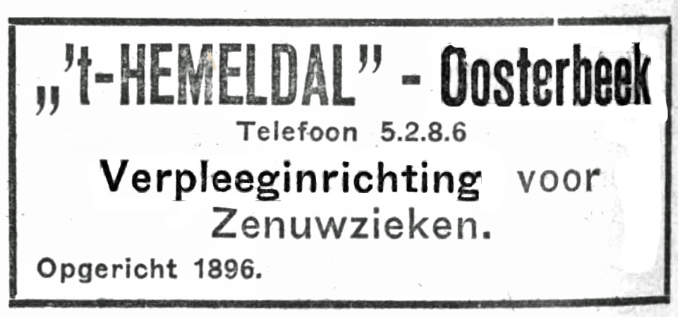 Hemeldal voor Zenuwzieken sinds 1896