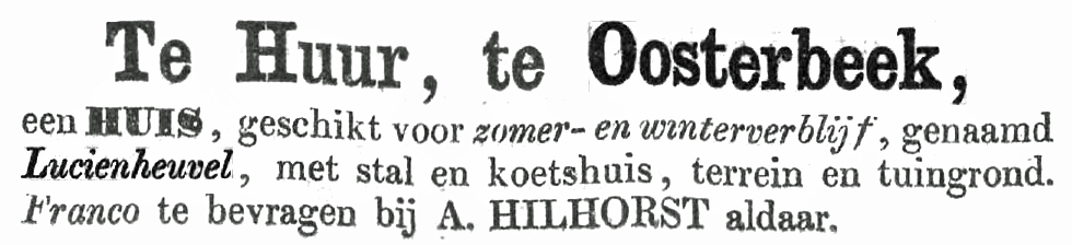 Lucienheuvel Oosterbeek te huur 1864