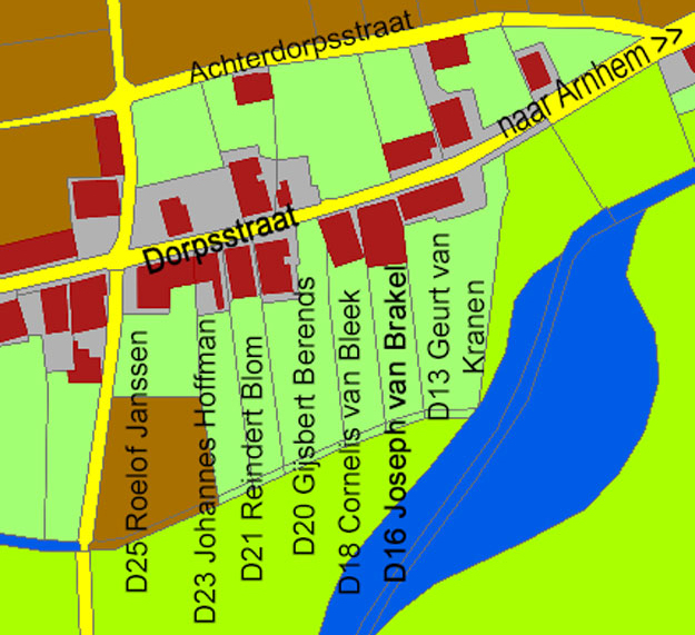 Renkum-Dorpsstraat-in-1832-Rijnzicht