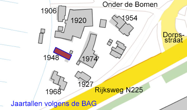 Bebouwing "Harten" in 2018 volgens de BAG